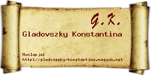 Gladovszky Konstantina névjegykártya